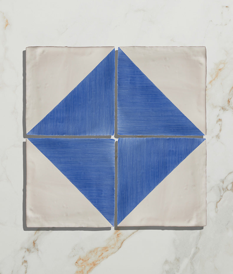 STUDIO Jamboree Handpainted Ceramic Greek Blue Tri 13x13cm Sample