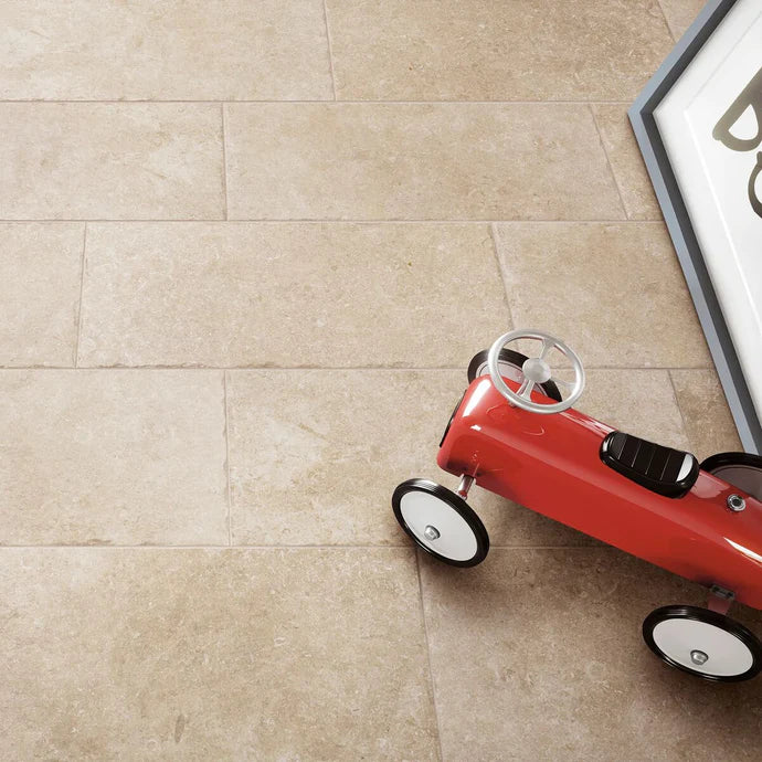 Fired Earth Jerusalem Almond 60 x 30 Limestone Effect Porcelain Tile Sample