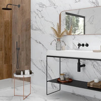 Kensington Marble Effect, Gloss Finish, £51.50/ M2 Marble Effect Tiles White Tile Ca Pietra