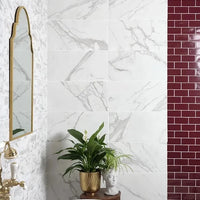 Kensington Marble Effect Tile, 2 sizes, Matt Finish, from £51.50/ M2 Marble Effect Tiles White Tile Ca Pietra