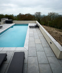 Kimmeridge Limestone Etched Bullnose Coping 40cm