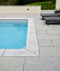 Kimmeridge Limestone Etched Bullnose Coping 40cm Sample