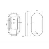 Kingsley Capsule Mirror 50x100cm - Black