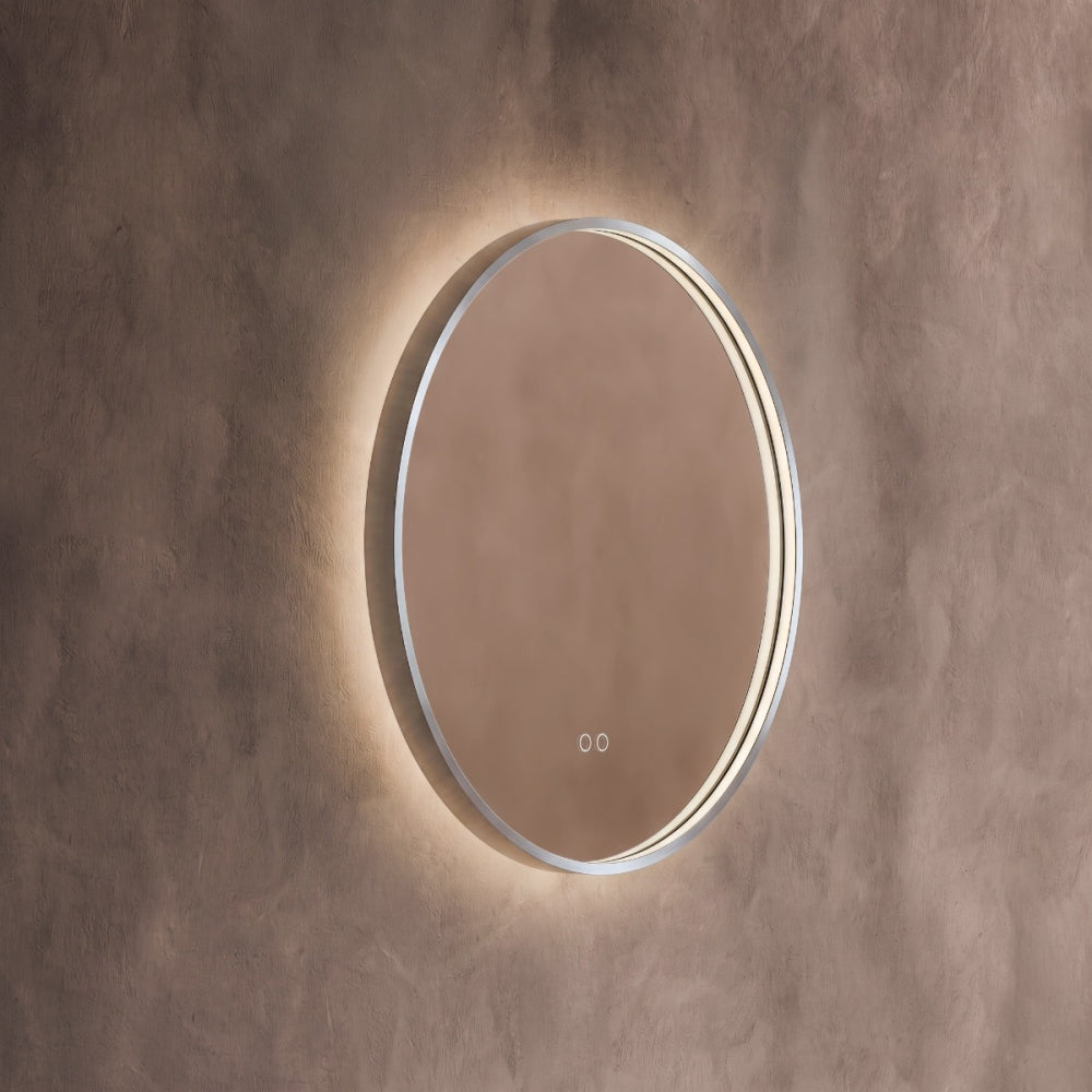 Kingsley Round Mirror 60cm - Brushed Nickel