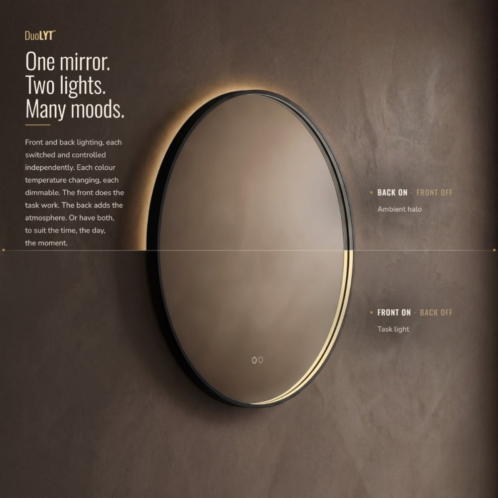 Kingsley Round Mirror 80cm - Black