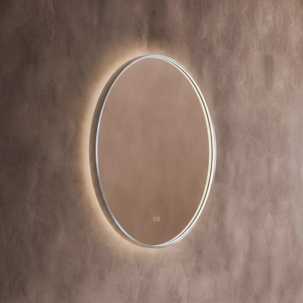 Kingsley Round Mirror 80cm - Brushed Nickel