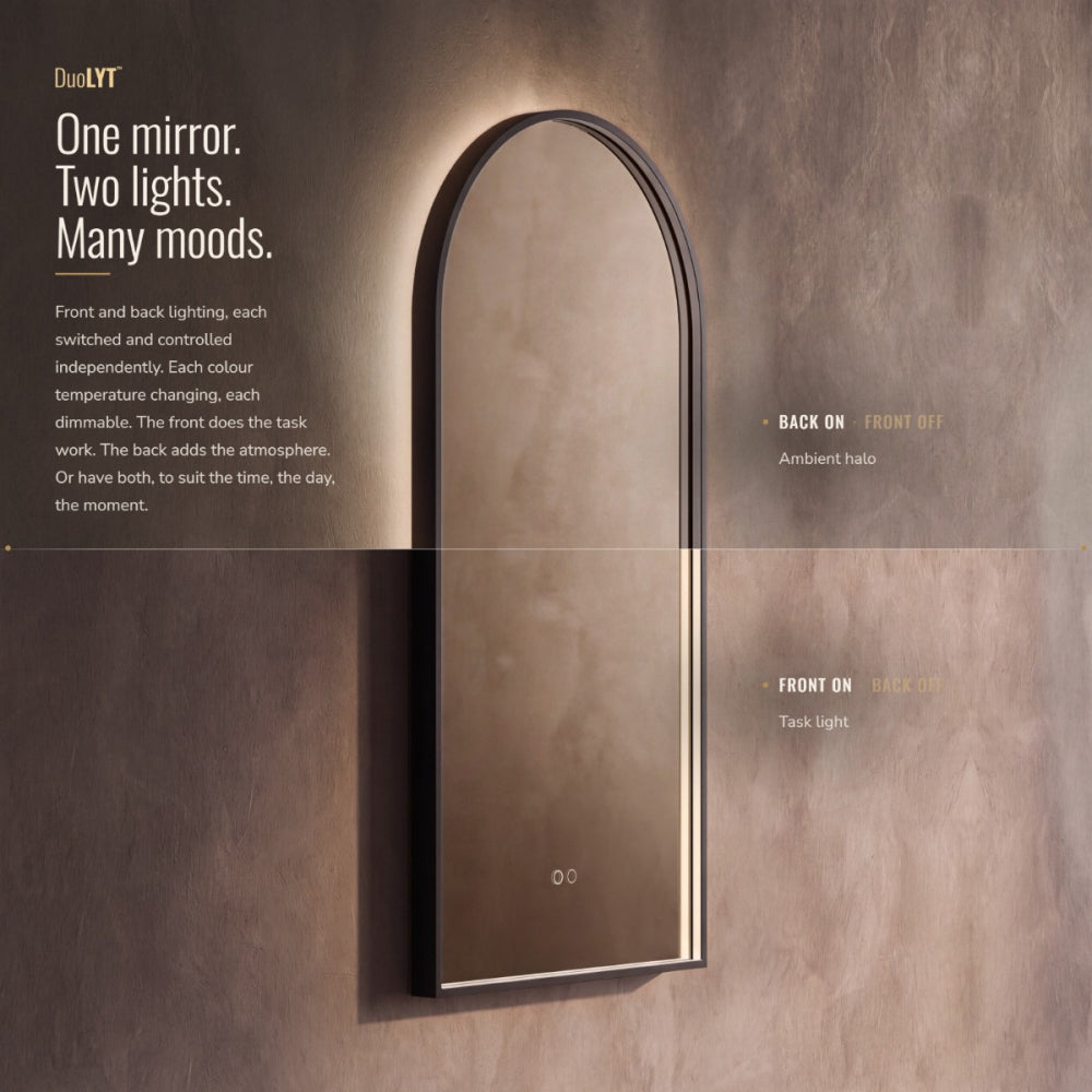 Kingsley Arch Mirror 50x100cm - Black