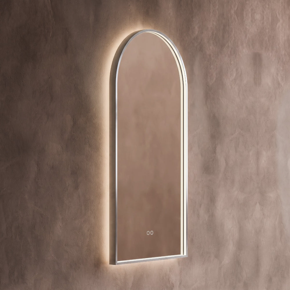 Kingsley Arch Mirror 50x100cm - Brushed Nickel