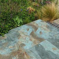 Komodo Porcelain Paving Textured Green Sample