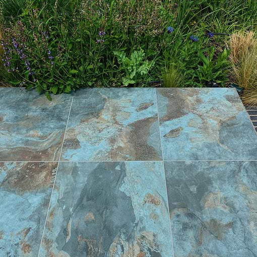 Komodo Porcelain Paving Textured Green Sample