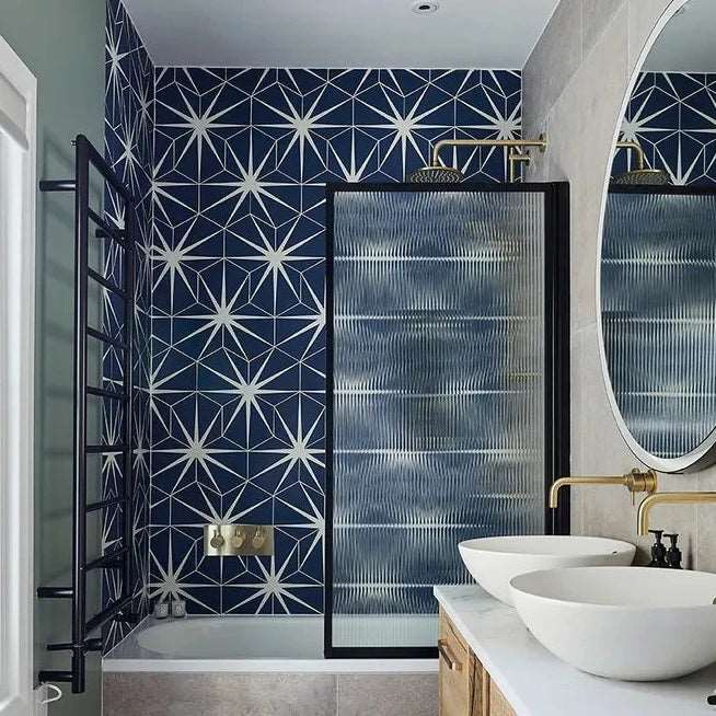 Lily Pad, Admiral, £85.08/ M2 Blue Tile Decorative Tiles Porcelain Decorative Tiles Ca Pietra