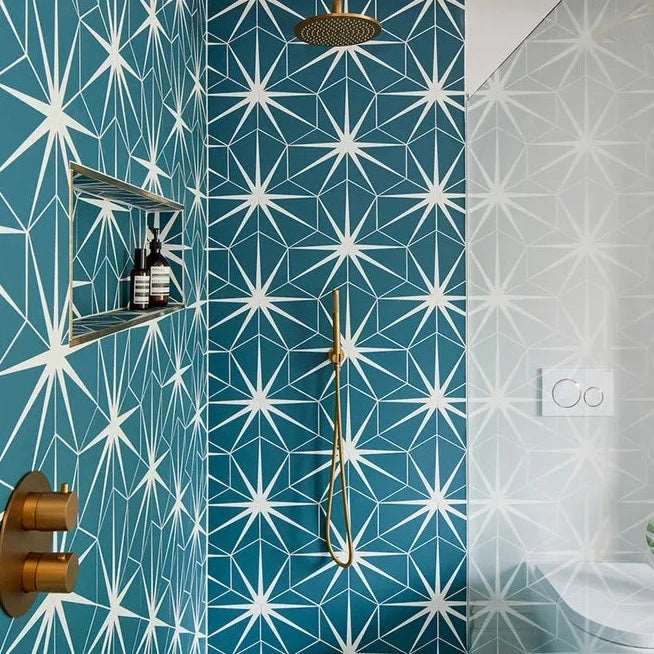 Lily Pad, Peacock, £85.08/ M2 Blue Tile Decorative Tiles Porcelain Decorative Tiles Ca Pietra