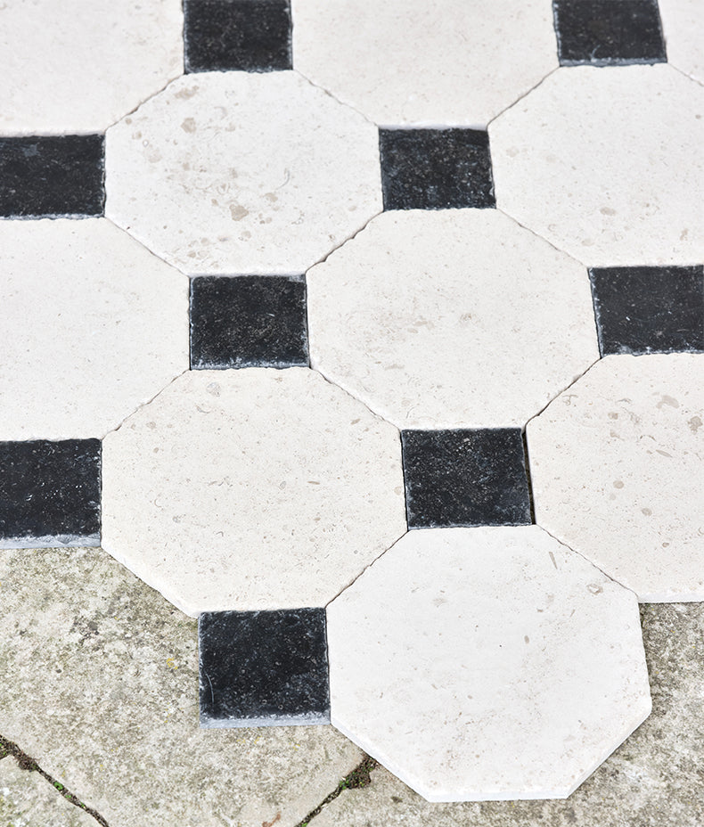 Limoges Limestone Vintaged Finish 20x20x1.5cm (tile) & 8.25x8.25x1.5cm (cabs)