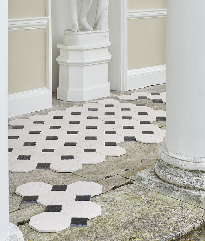 Limoges Limestone Vintaged Finish 20x20x1.5cm (tile) & 8.25x8.25x1.5cm (cabs)