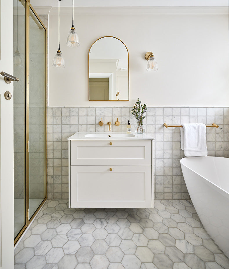 Long Island Marble Honed Finish Large Hexagon 37cm