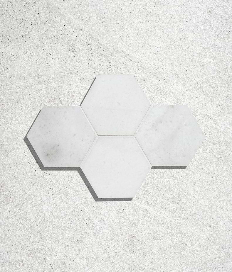 Long Island Marble Honed Finish Large Hexagon 37cm