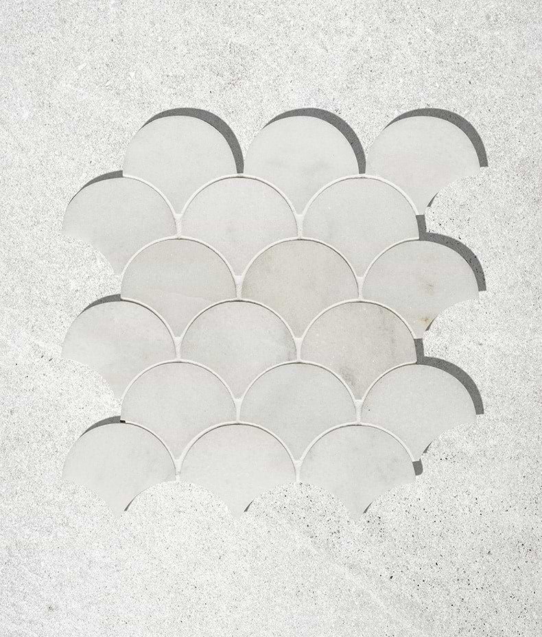 Long Island Marble Honed Finish Scallop 27cm Sample