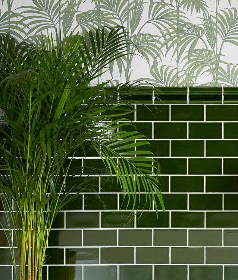 Ca Pietra Victorian Style™ Wall Ceramic Olive Green Metro Crackle Glaze 7.5x15cm