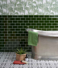 Ca Pietra Victorian Style™ Wall Ceramic Olive Green Metro Crackle Glaze 7.5x15cm