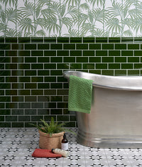 Victorian Style™ Wall Ceramic Olive Green Metro Crackle Glaze 7.5x15cm Sample