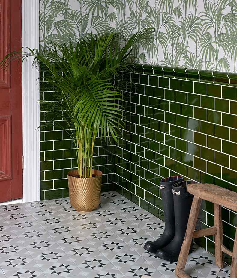 Ca Pietra Victorian Style™ Wall Ceramic Olive Green Metro Crackle Glaze 7.5x15cm