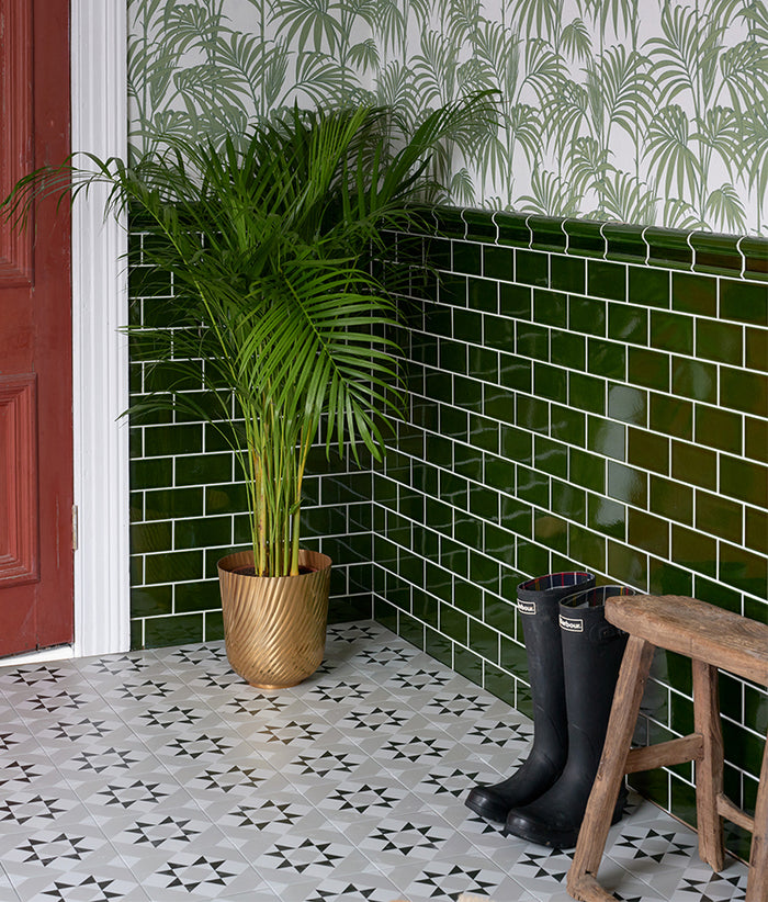 Victorian Style™ Wall Ceramic Olive Green Metro Crackle Glaze 7.5x15cm Sample