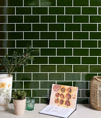 Ca Pietra Victorian Style™ Wall Ceramic Olive Green Metro Crackle Glaze 7.5x15cm