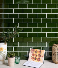 Victorian Style™ Wall Ceramic Olive Green Metro Crackle Glaze 7.5x15cm Sample