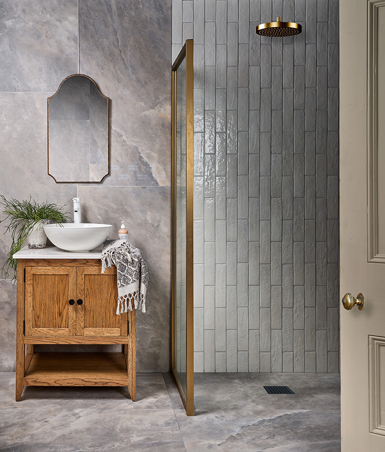 Marlborough Porcelain Parquet Cotton White Gloss 7x28cm