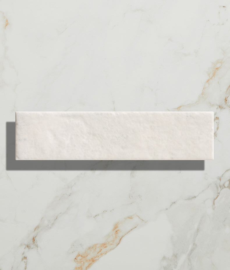 Marlborough Porcelain Parquet Cotton White Gloss 7x28cm