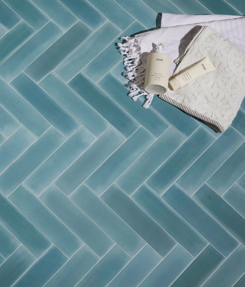 Medina Brick Porcelain Aqua 28cm