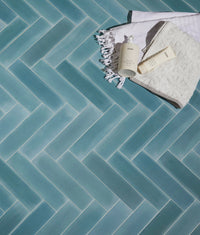 Medina Brick Porcelain Aqua 28cm
