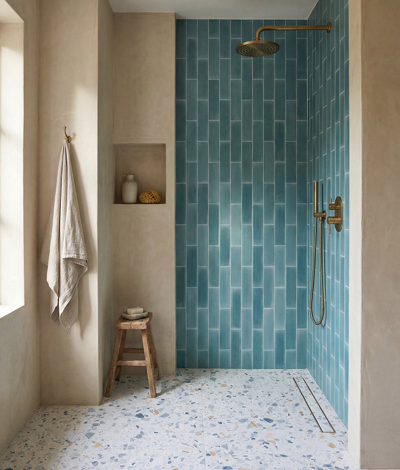 Medina Brick Porcelain Aqua 28cm