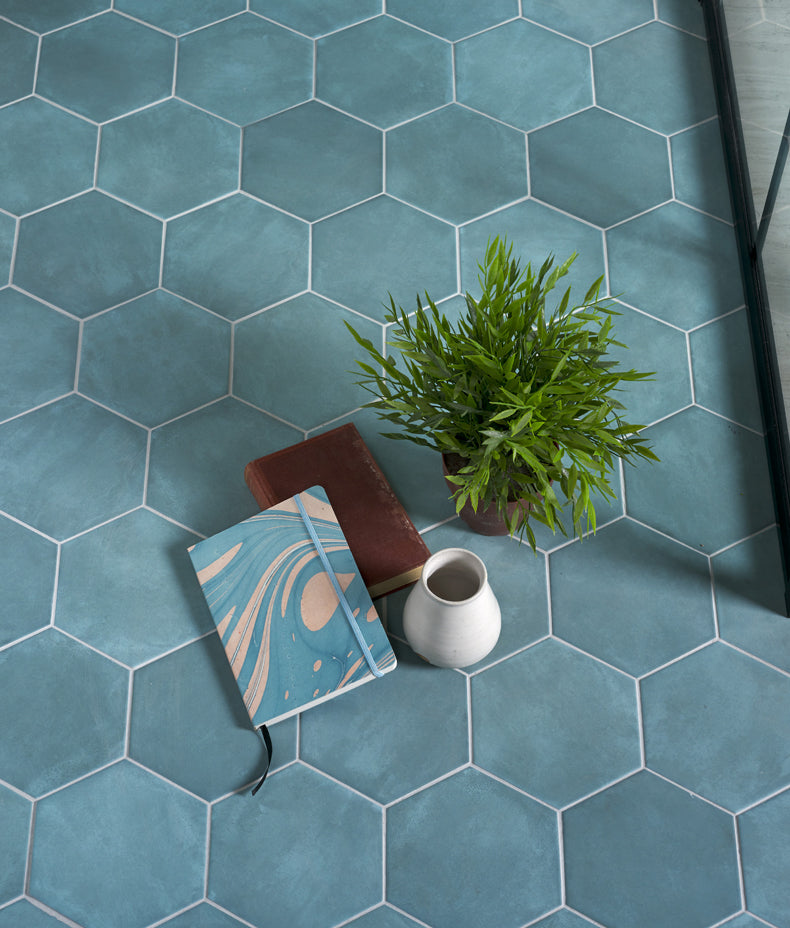 Medina Hexagon Porcelain Aqua 16cm Sample