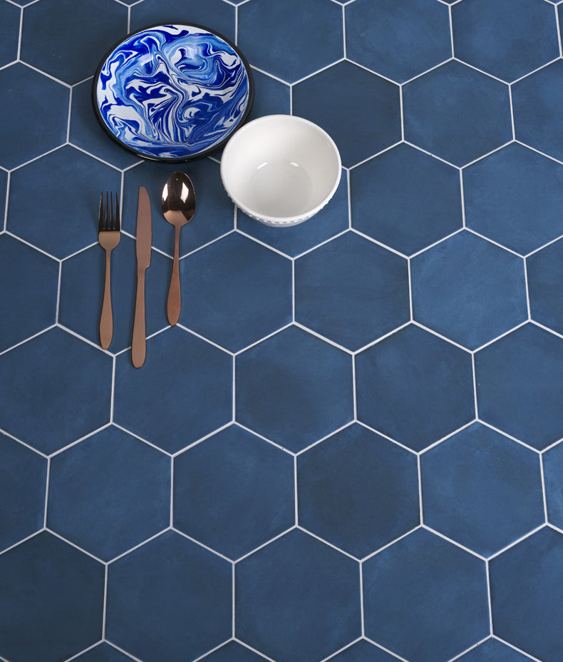 Medina Hexagon Porcelain Navy Blue 16cm Sample