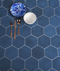 Medina Hexagon Porcelain Navy Blue 16cm