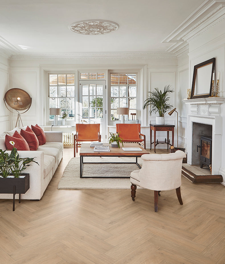 Minerale New Forest Burley Herringbone B Click Tiles 15.3x61cm
