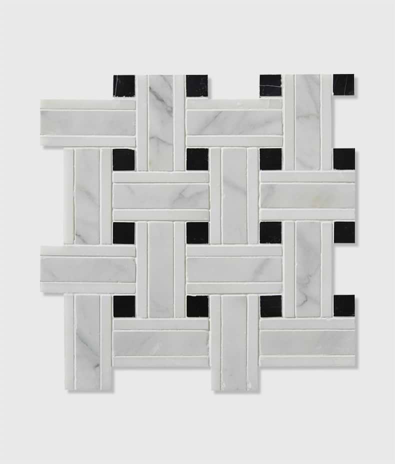 Zen Marble Honed Finish Grand Basket Weave 32.5cm Sample