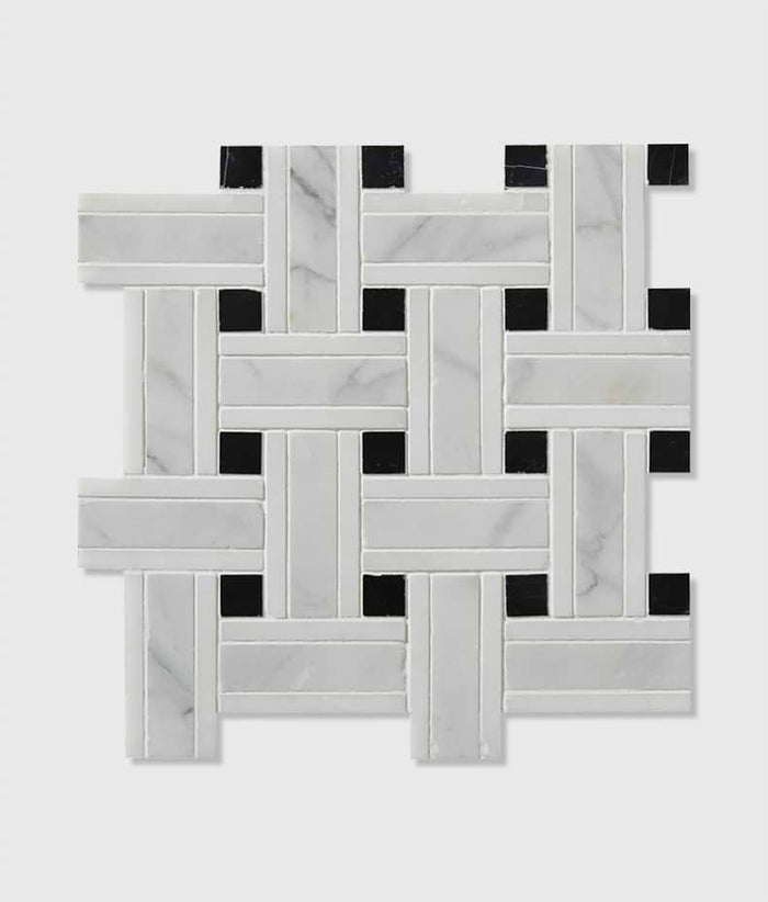 Zen Marble Honed Finish Grand Basket Weave 32.5cm Sample