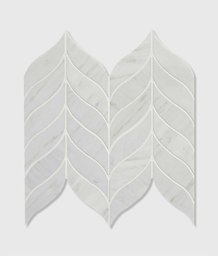 Zen Marble Honed Finish Leaf Mosaic 38cm