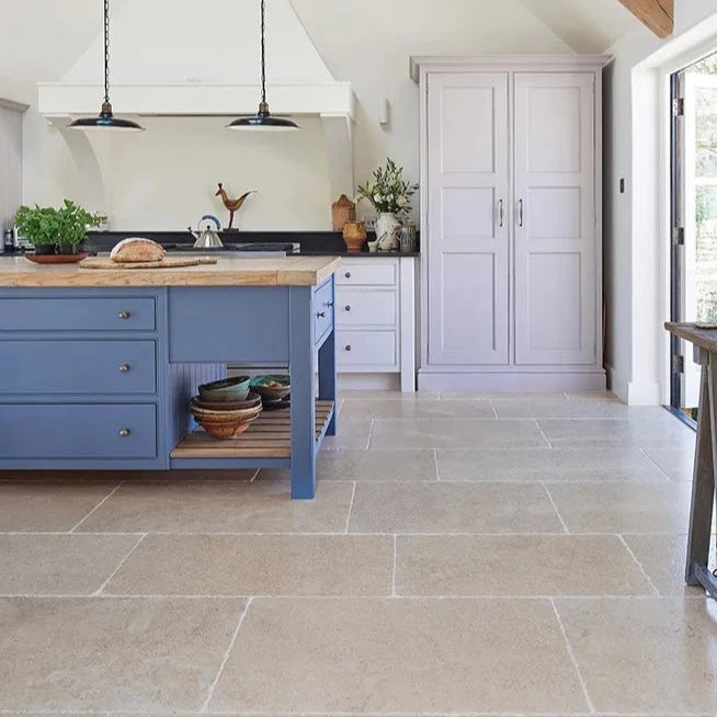 Calcot Limestone Tumbled Finish, £87.50/ M2 Cream Tile Limestone Tiles Ca Pietra