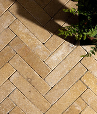 Buscot Limestone Parquet Tumbled & Etched Finish 7.5x30cm Sample