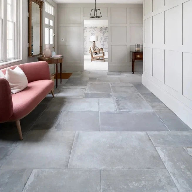 Provence Matt Porcelain, 3 sizes, Cenere, from £75.00/ M2 Concrete & Cement Effect Porcelain Tiles Grey Tile Ca Pietra