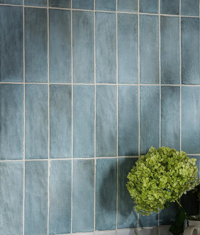 Oasis Veloute Ceramic Powder Blue Matt 6.5x20cm