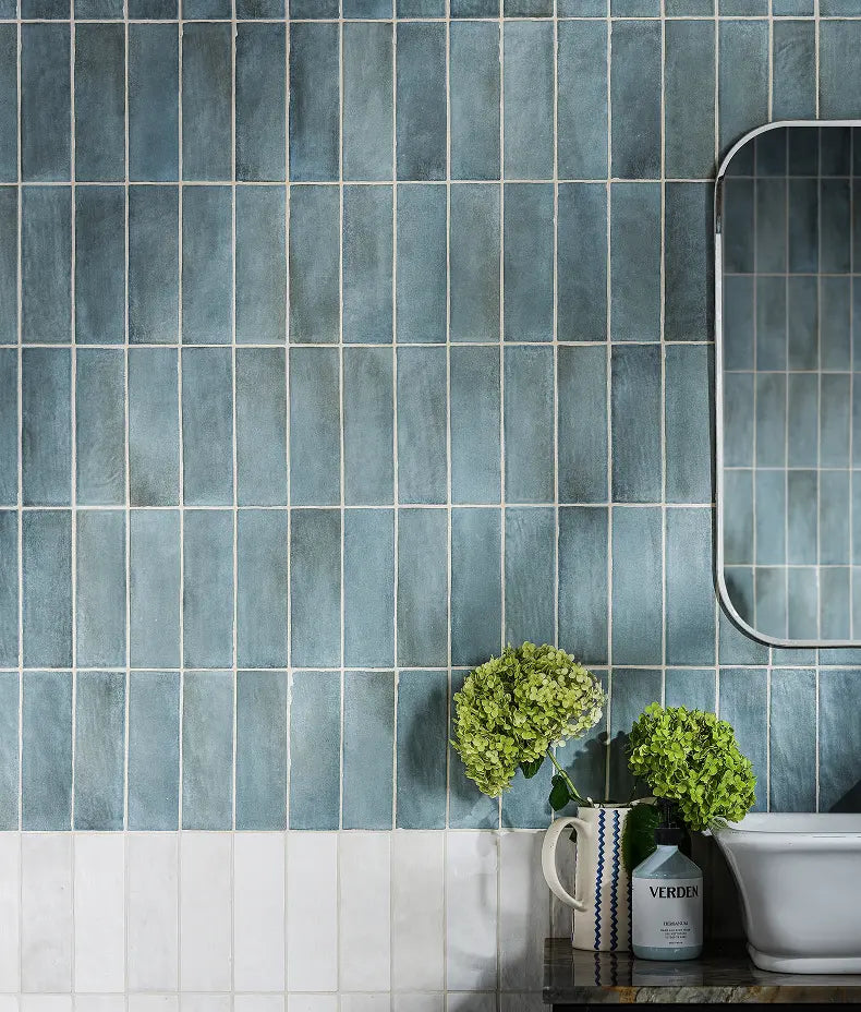 Oasis Veloute Ceramic Powder Blue Matt 6.5x20cm Sample