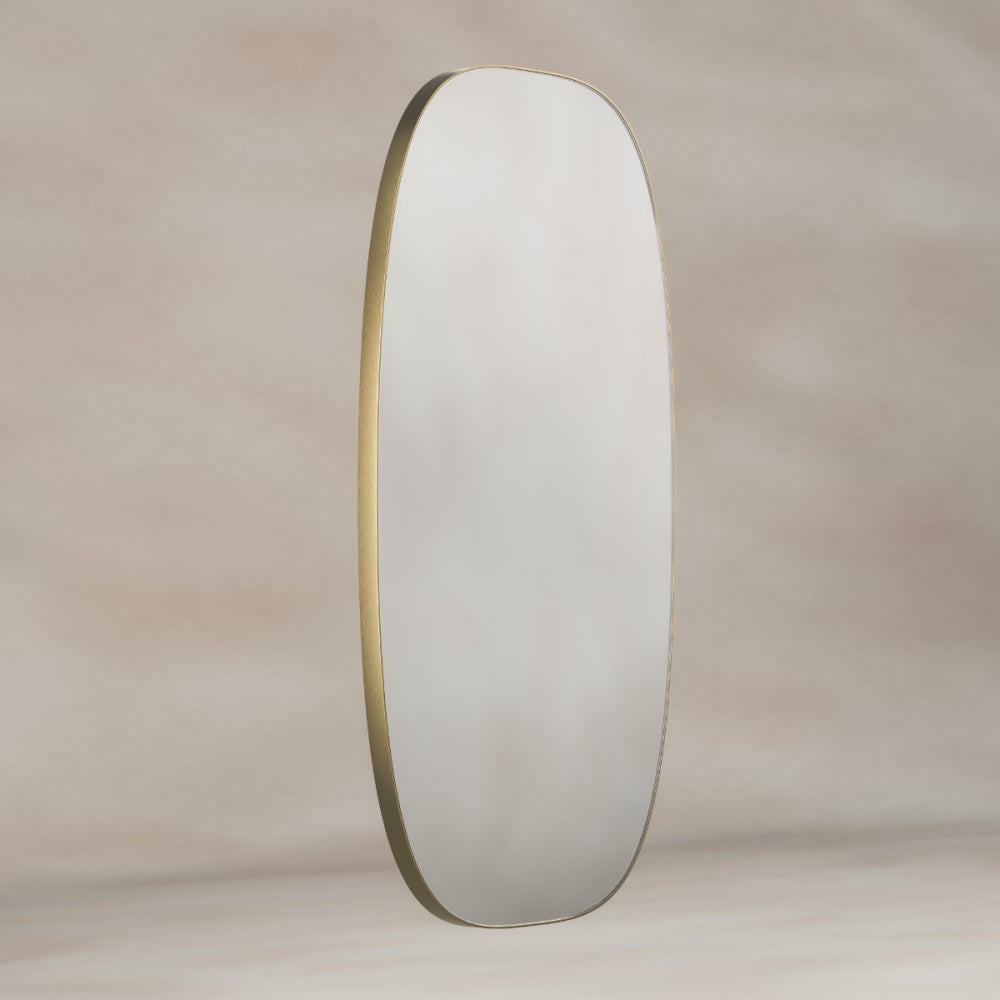 Oslo Barrel Mirror 45x80cm - Brushed Brass