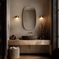 Oslo Barrel Mirror 45x80cm - Brushed Brass