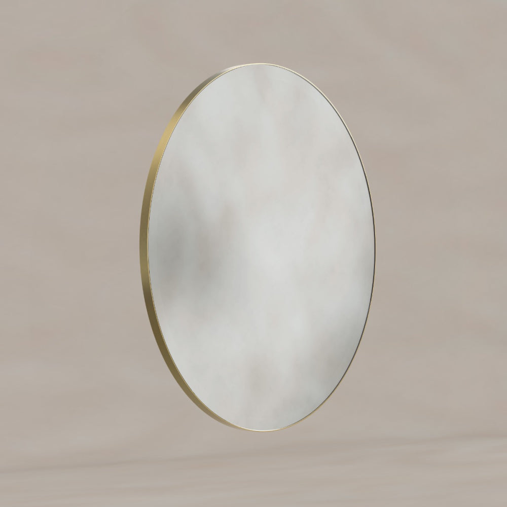 Oslo Round Mirror 80cm Brushed Brass