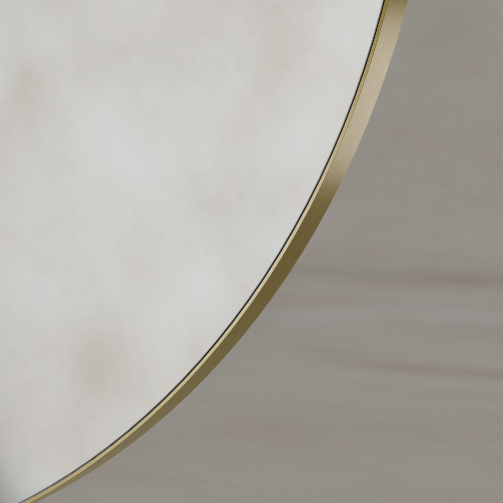 Oslo Round Mirror 80cm Brushed Brass