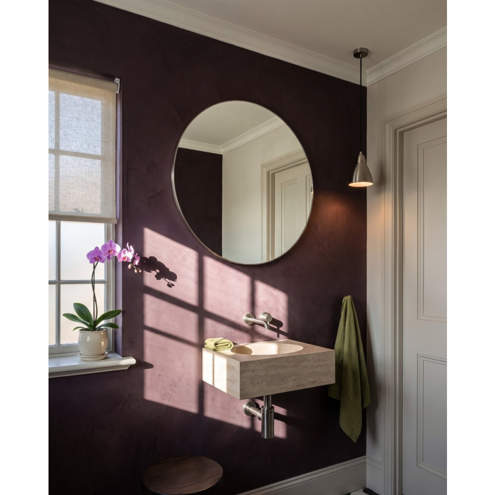 Oslo Round Mirror 80cm Brushed Nickel